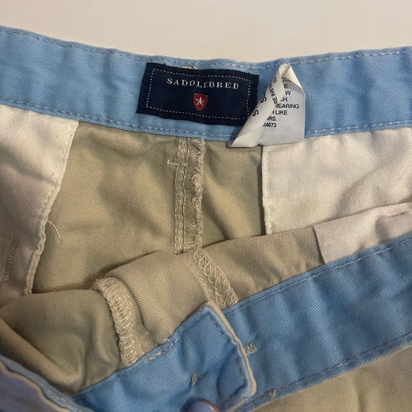 Saddlebred Khaki Pleated Shorts - Picture 2 of 5